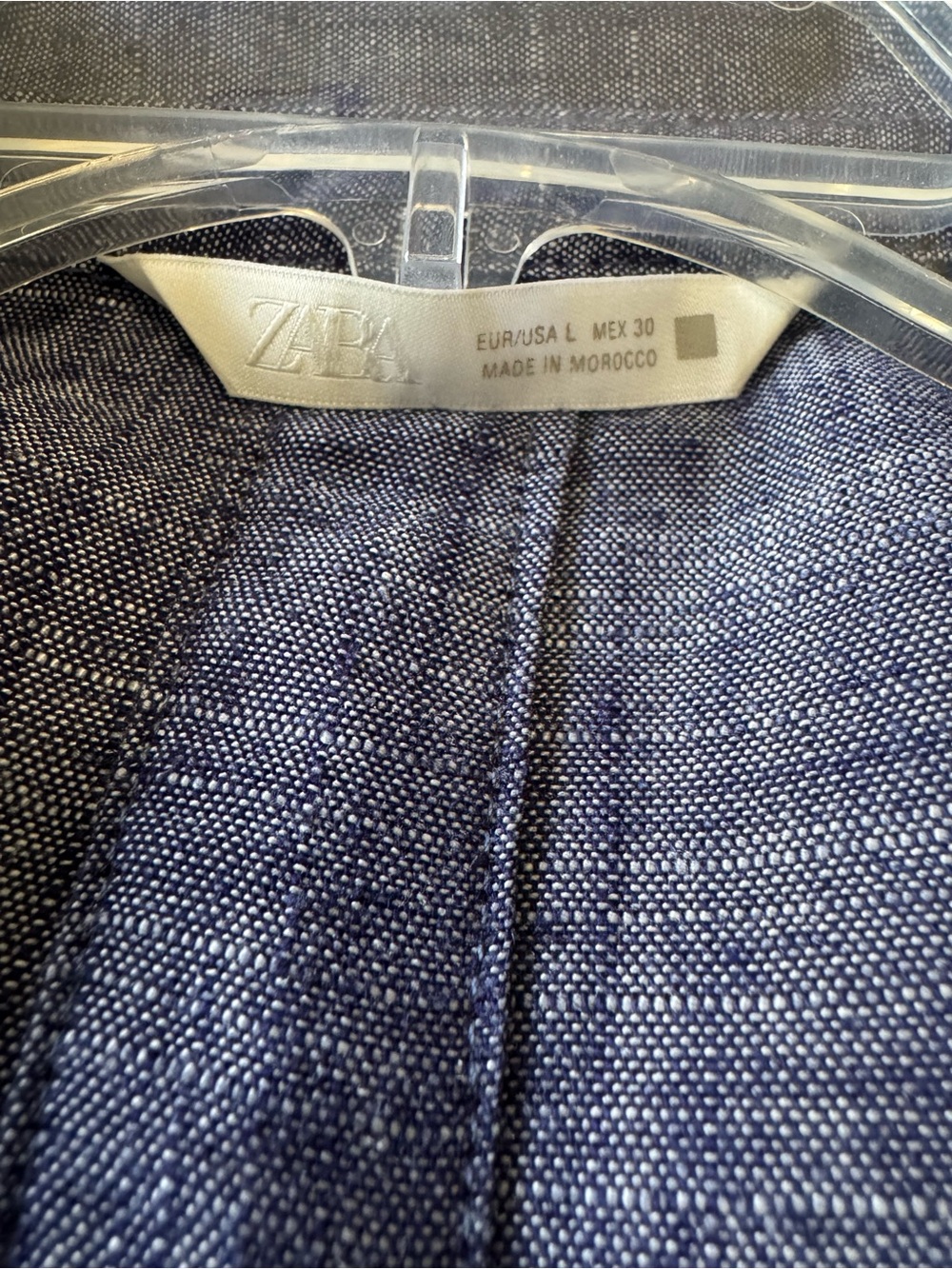 Zara Chambray Button-Front Midi Shirt Dress with Woven Belt - Blue - Picture 3 of 5